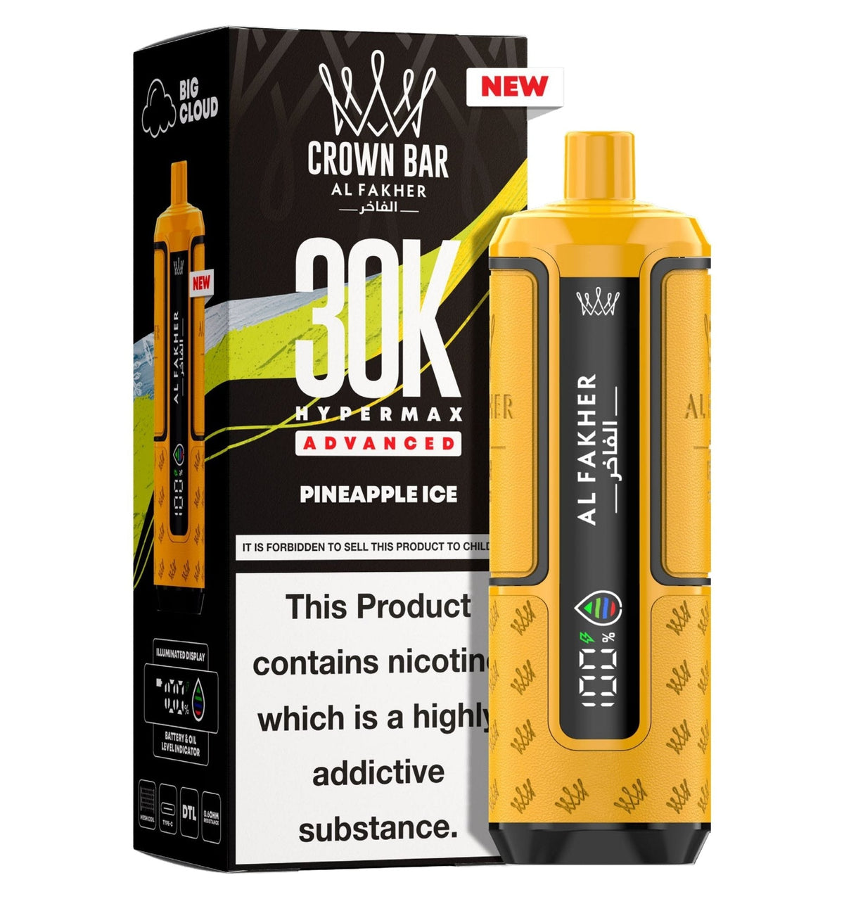 Al Fakher 30K Crown Bar Hypermax Vape Kit Pack 5 - Wholesale Price !