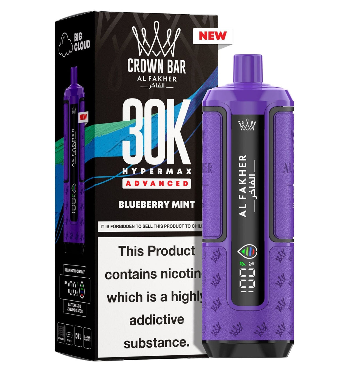 Al Fakher 30K Crown Bar Hypermax Vape Kit Pack 5 - Wholesale Price !