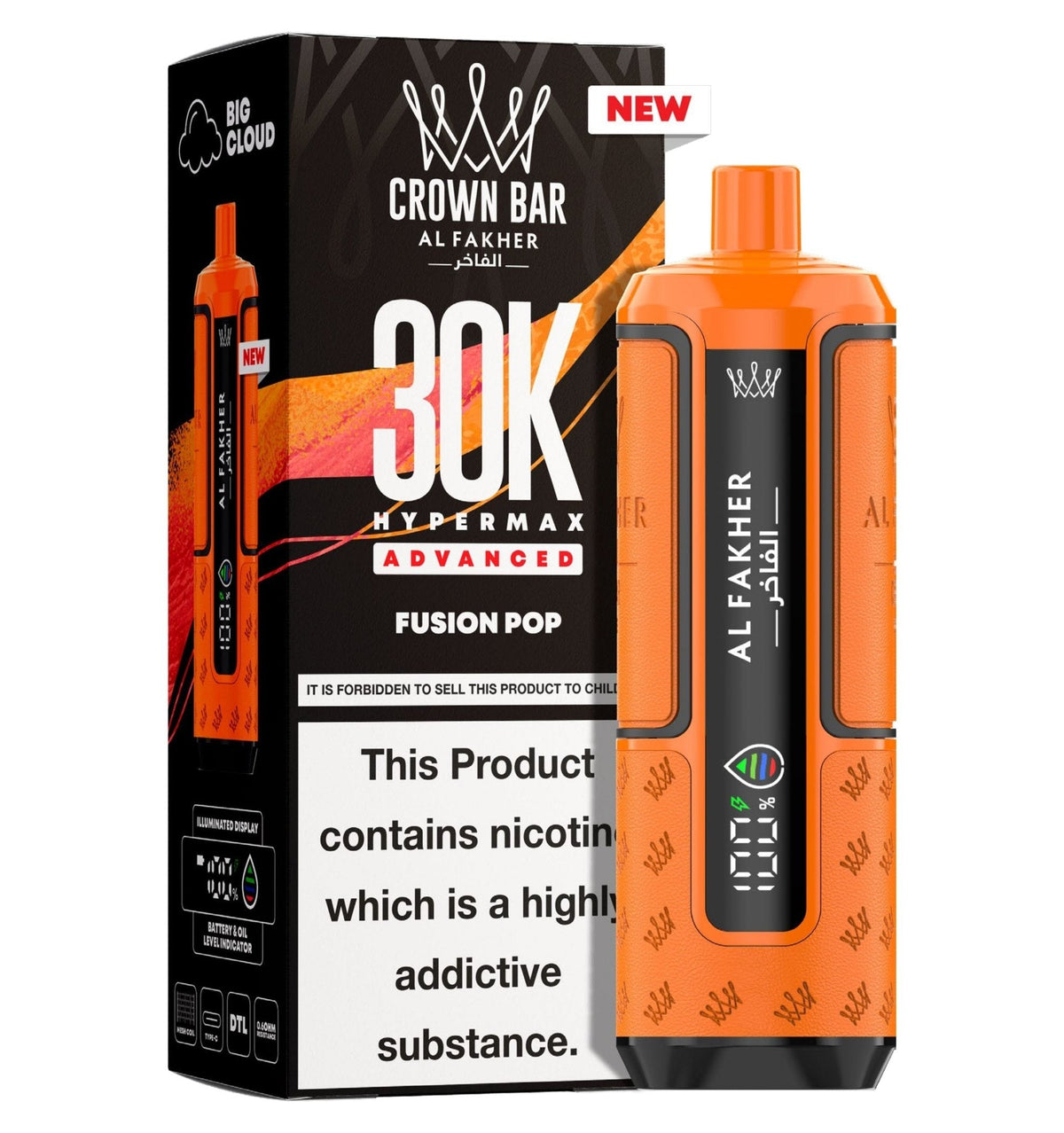 Al Fakher 30K Crown Bar Hypermax Vape Kit Pack 5 - Wholesale Price !