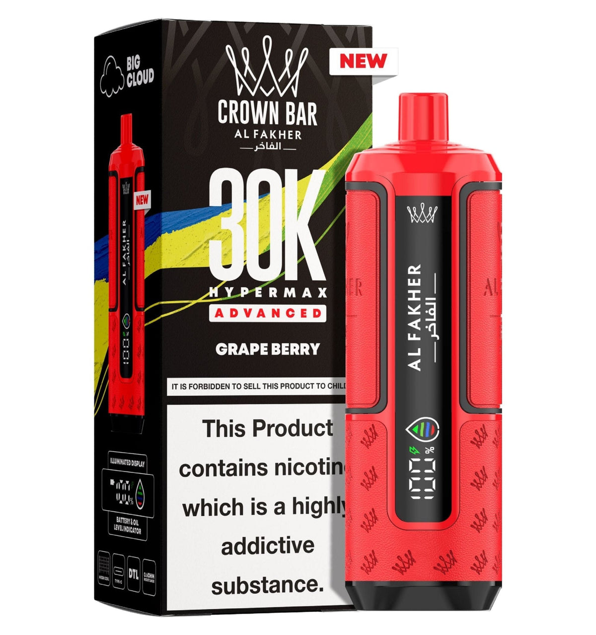 Al Fakher 30K Crown Bar Hypermax Vape Kit Pack 5 - Wholesale Price !