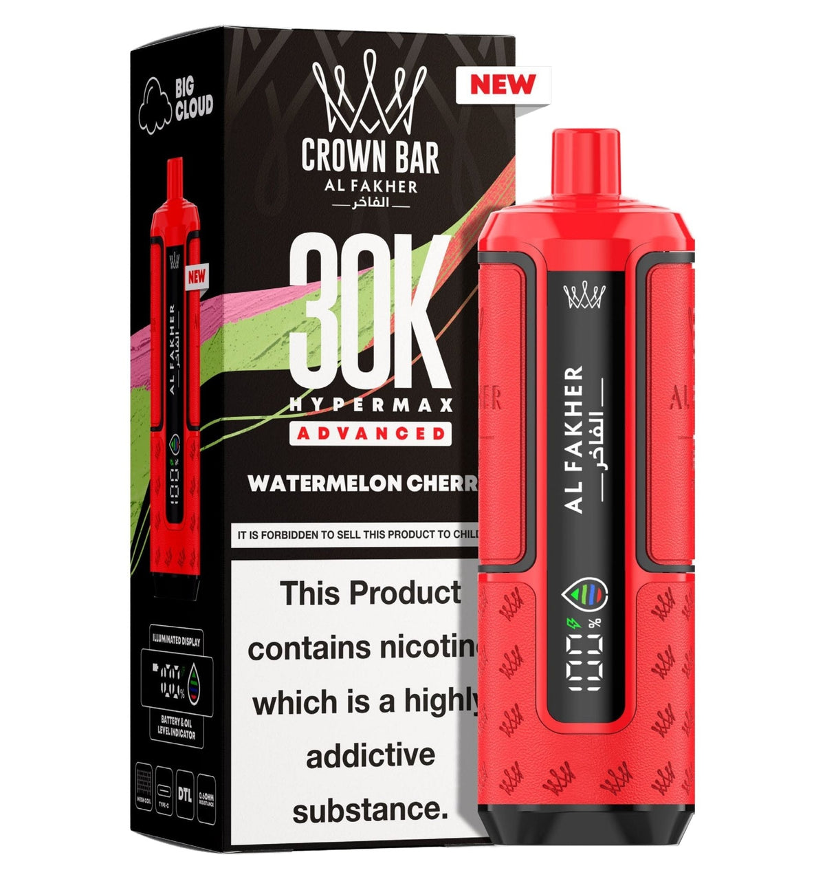 Al Fakher 30K Crown Bar Hypermax Vape Kit Pack 5 - Wholesale Price !