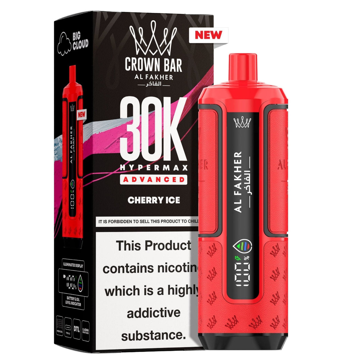 Al Fakher 30K Crown Bar Hypermax Vape Kit Pack 5 - Wholesale Price !