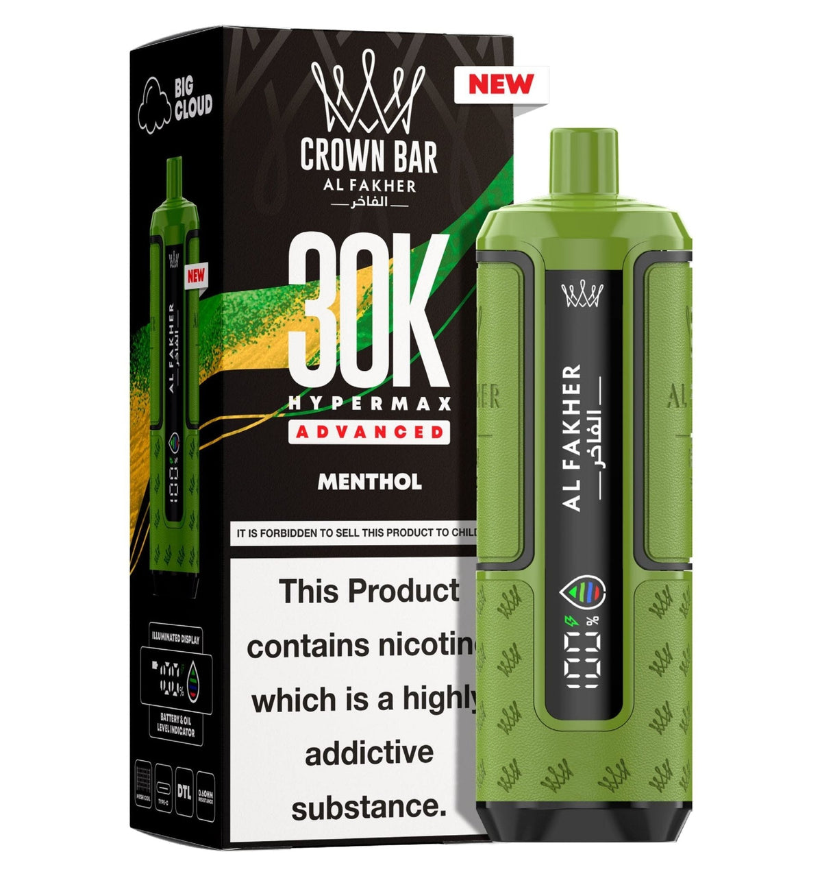 Al Fakher 30K Crown Bar Hypermax Vape Kit Pack 5 - Wholesale Price !