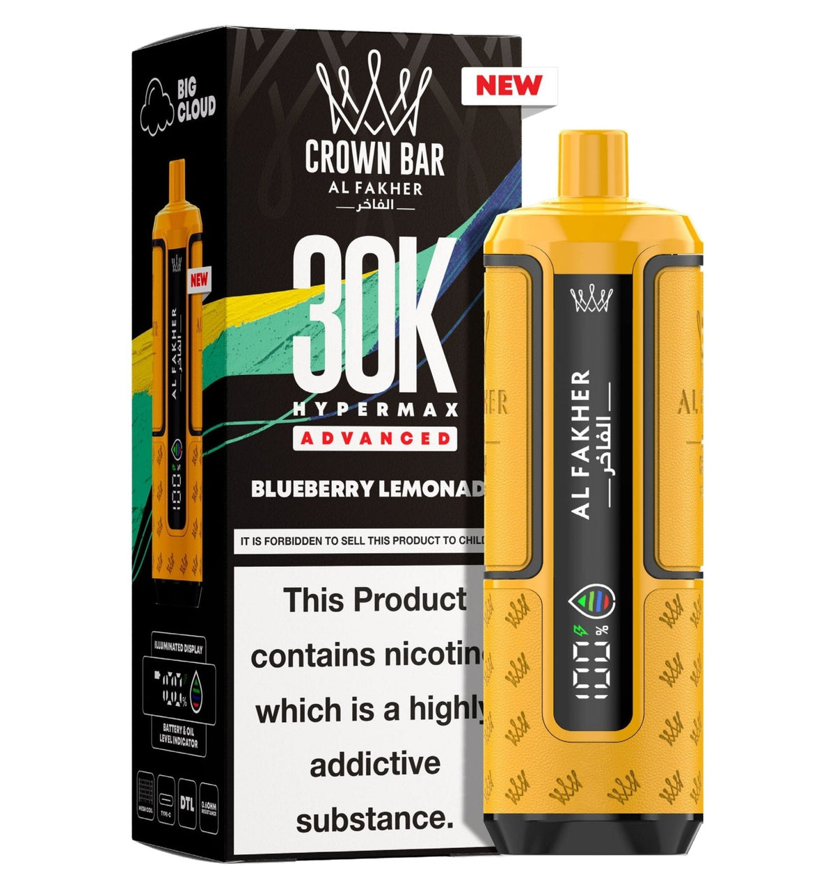 Al Fakher 30K Crown Bar Hypermax Vape Kit Pack 5 - Wholesale Price !