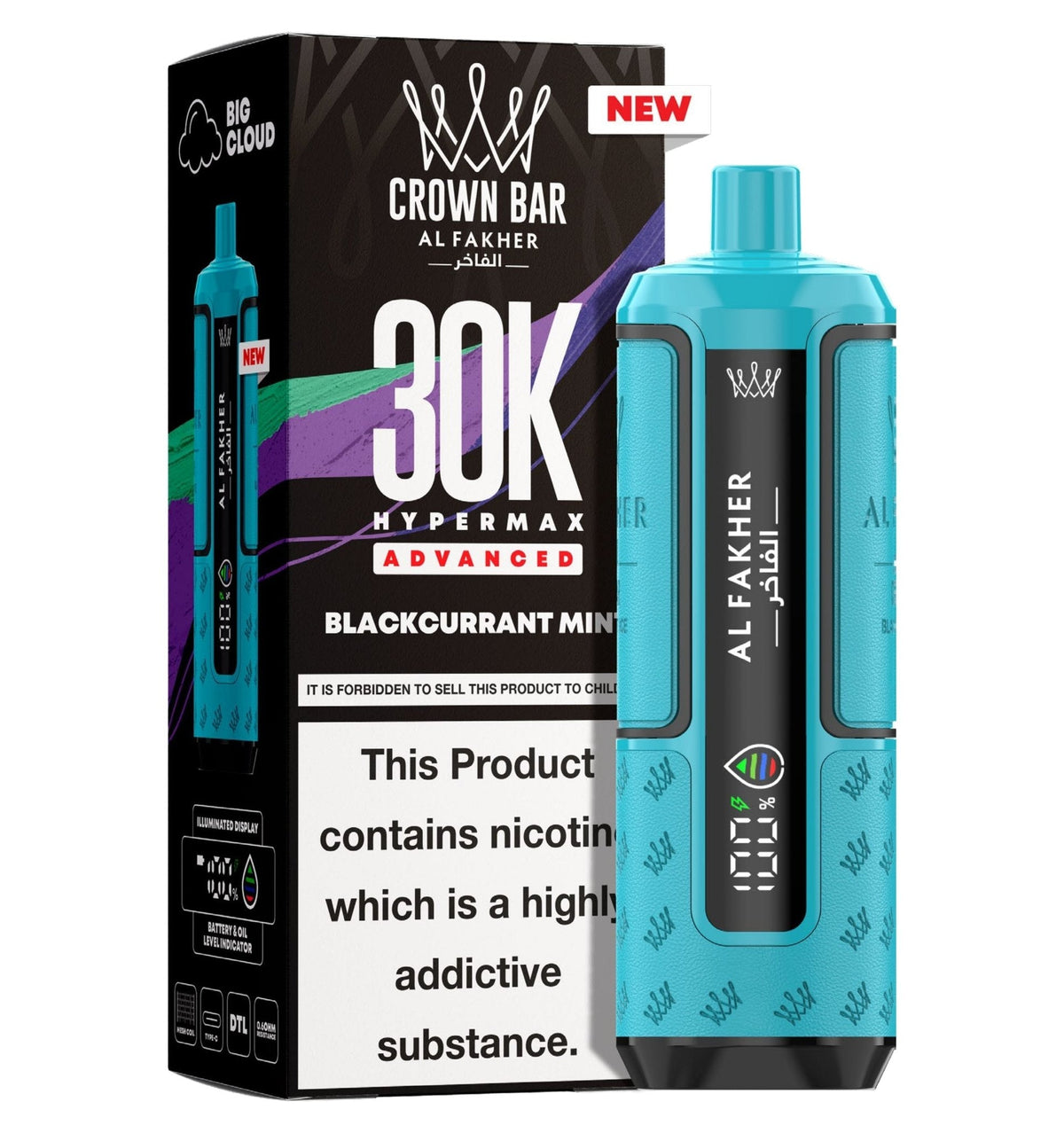 Al Fakher 30K Crown Bar Hypermax Vape Kit Pack 5 - Wholesale Price !
