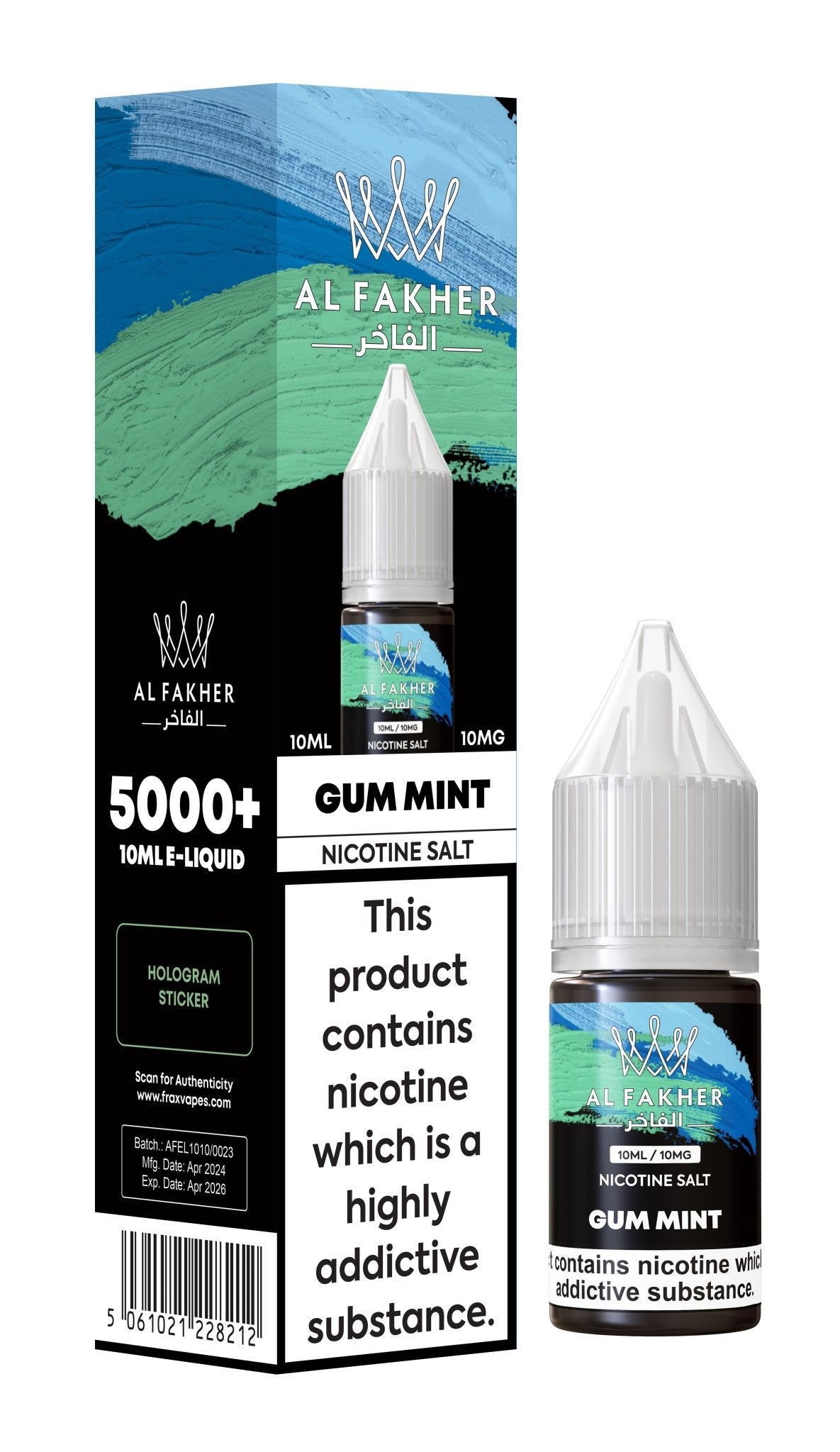 bulk wholesale Al Fakher Nic Salt 10ml E - Liquid Box of 10 - Gum Mint