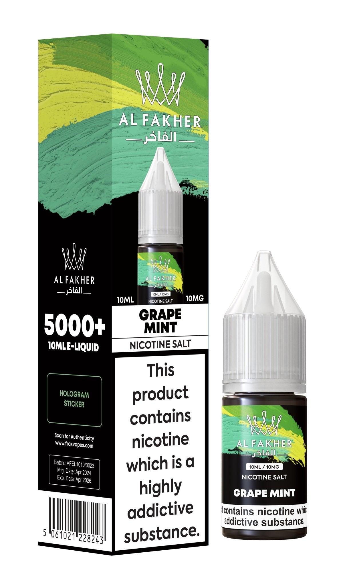 bulk wholesale Al Fakher Nic Salt 10ml E - Liquid Box of 10 - Grape Mint