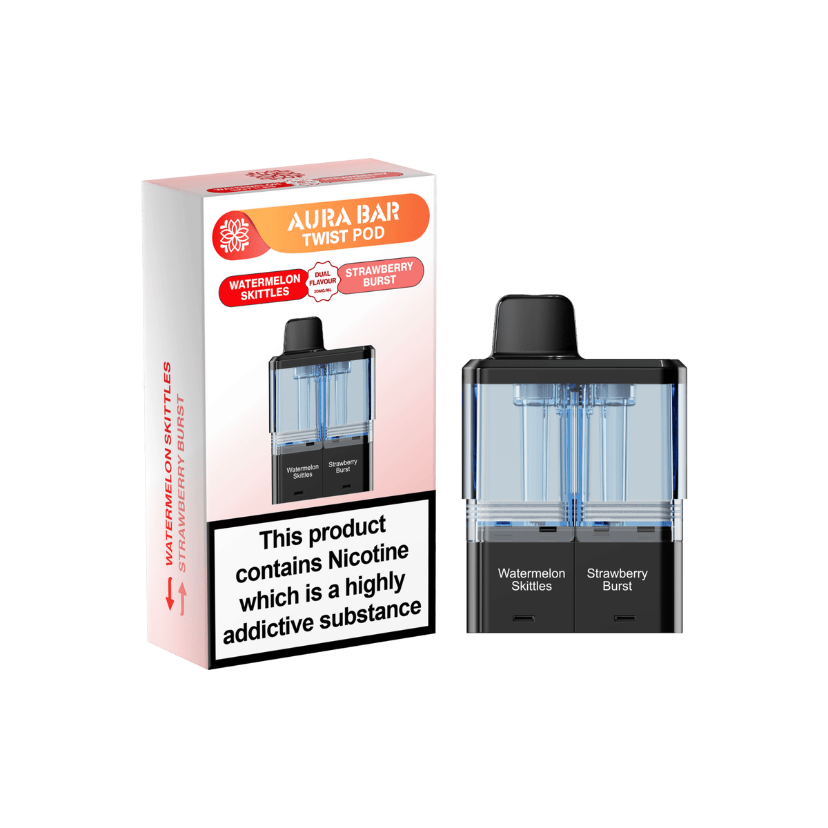 bulk wholesale Aura Bar Twist 40k Replacement Pods - Watermelon Skittles / Strawberry Burst