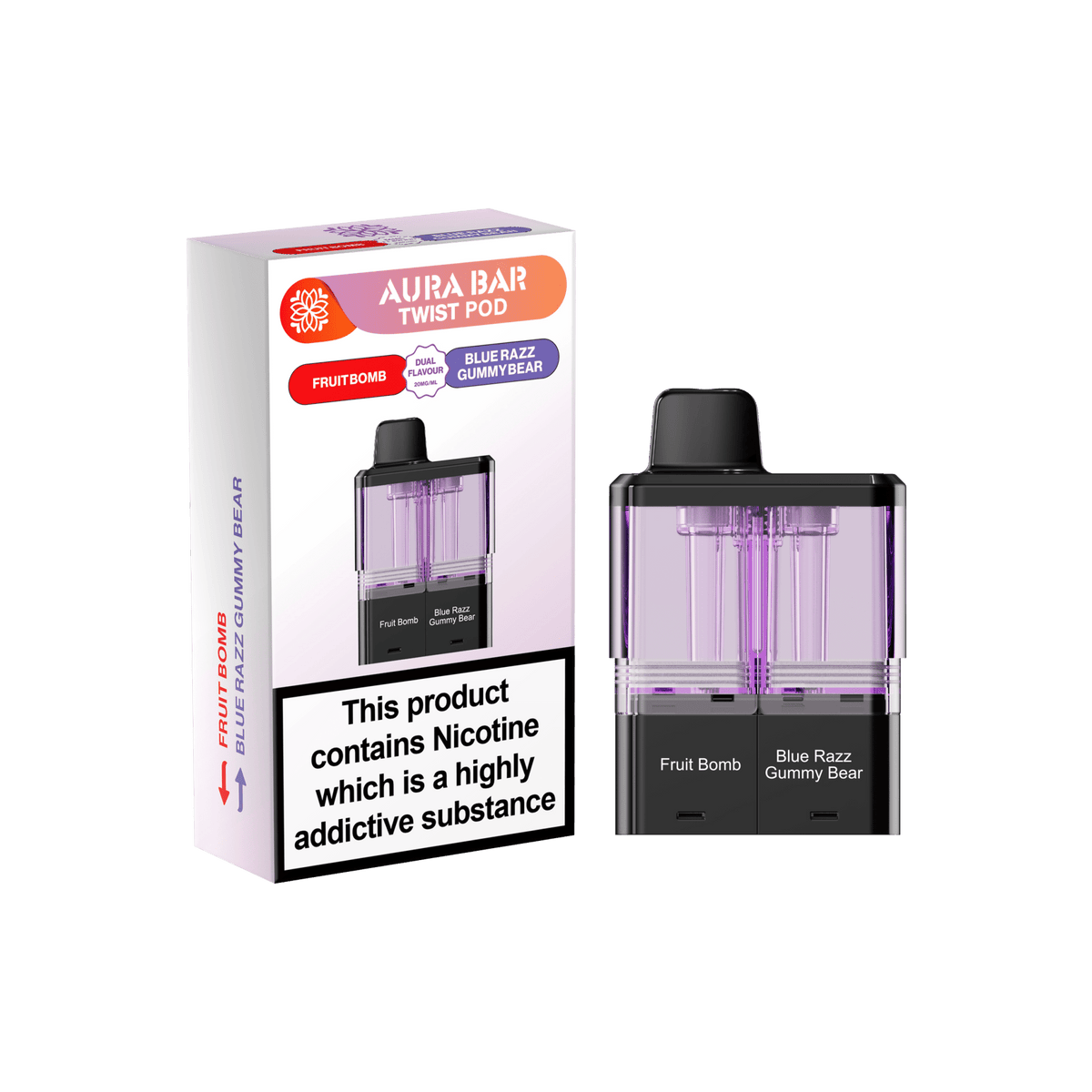 bulk wholesale Aura Bar Twist 40k Replacement Pods - Fruit Bomb / Blue Razz Gummy Bear