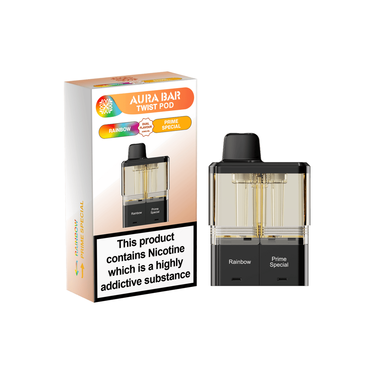 bulk wholesale Aura Bar Twist 40k Replacement Pods - Rainbow / Prime Special