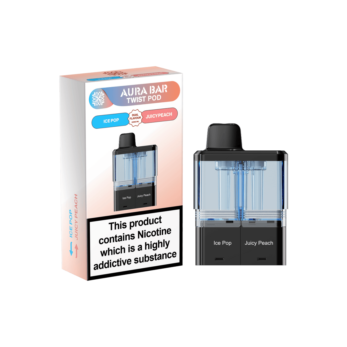 bulk wholesale Aura Bar Twist 40k Replacement Pods - Ice Pop / Juicy Peach