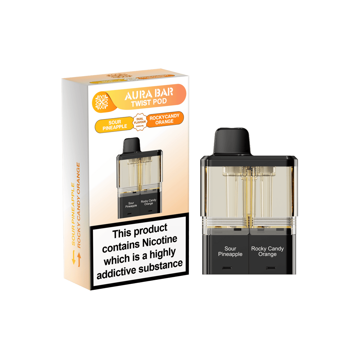 bulk wholesale Aura Bar Twist 40k Replacement Pods - Sour Pineapple / Rocky Candy Orange