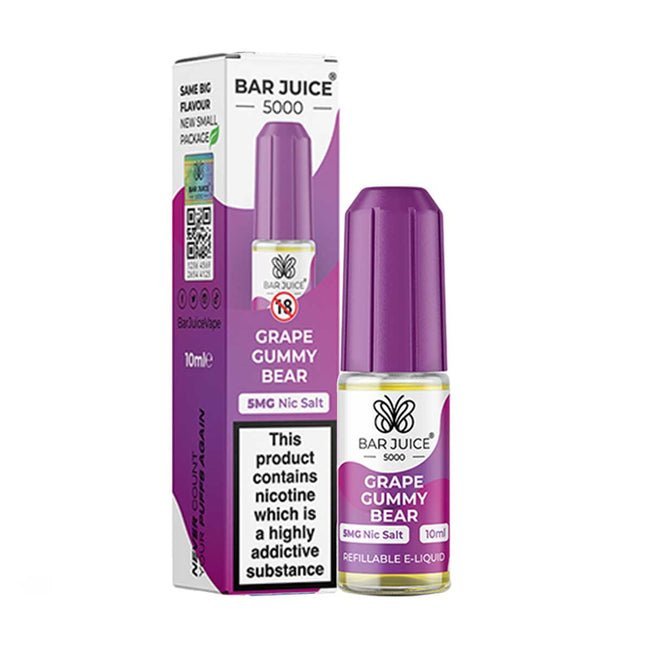 bulk wholesale Bar Juice 5000 Nic Salts Box of 10 - Grape Gummy Bear