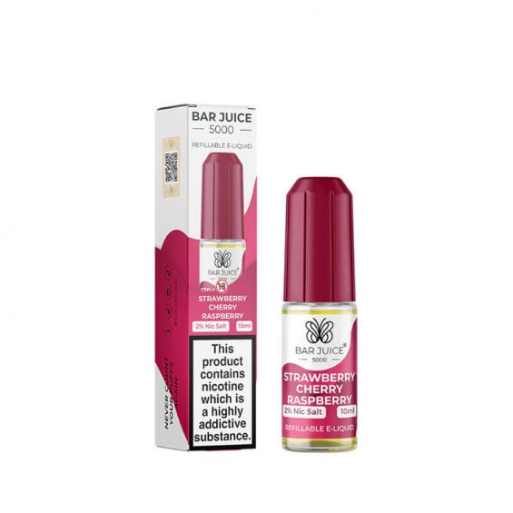 bulk wholesale Bar Juice 5000 Nic Salts Box of 10 - Strawberry Cherry Raspberry