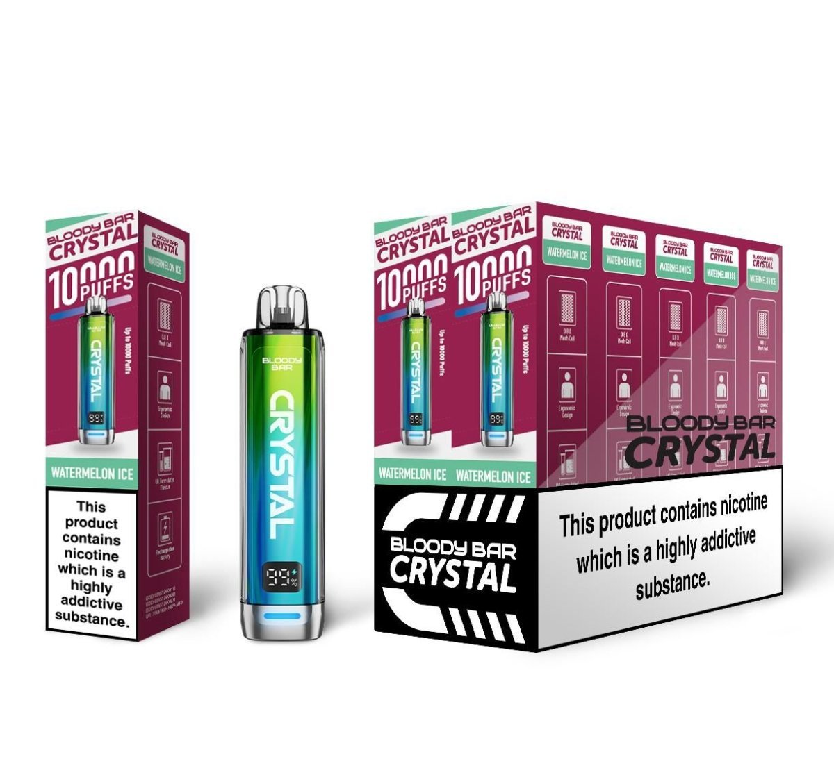 bulk wholesale Bloody Bar Crystal 10k Vape Kit Pack of 5 - Watermelon Ice