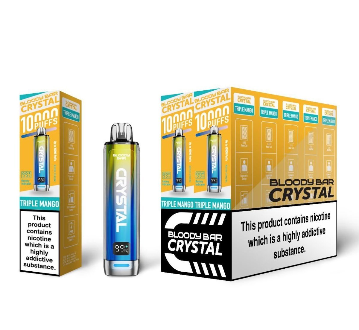 bulk wholesale Bloody Bar Crystal 10k Vape Kit Pack of 5 - Triple Mango
