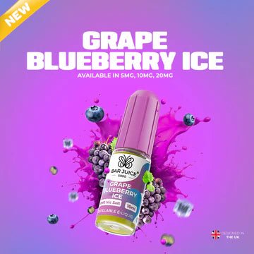bulk wholesale 5MG - Bar Juice 5000 Nic Salts Box of 10 - Grape Blueberry Ice *New*