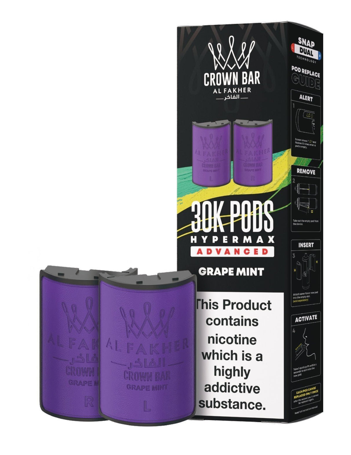 bulk wholesale Al Fakher 30k Hypermax Refill Pods Pack of 5 - Grape Mint