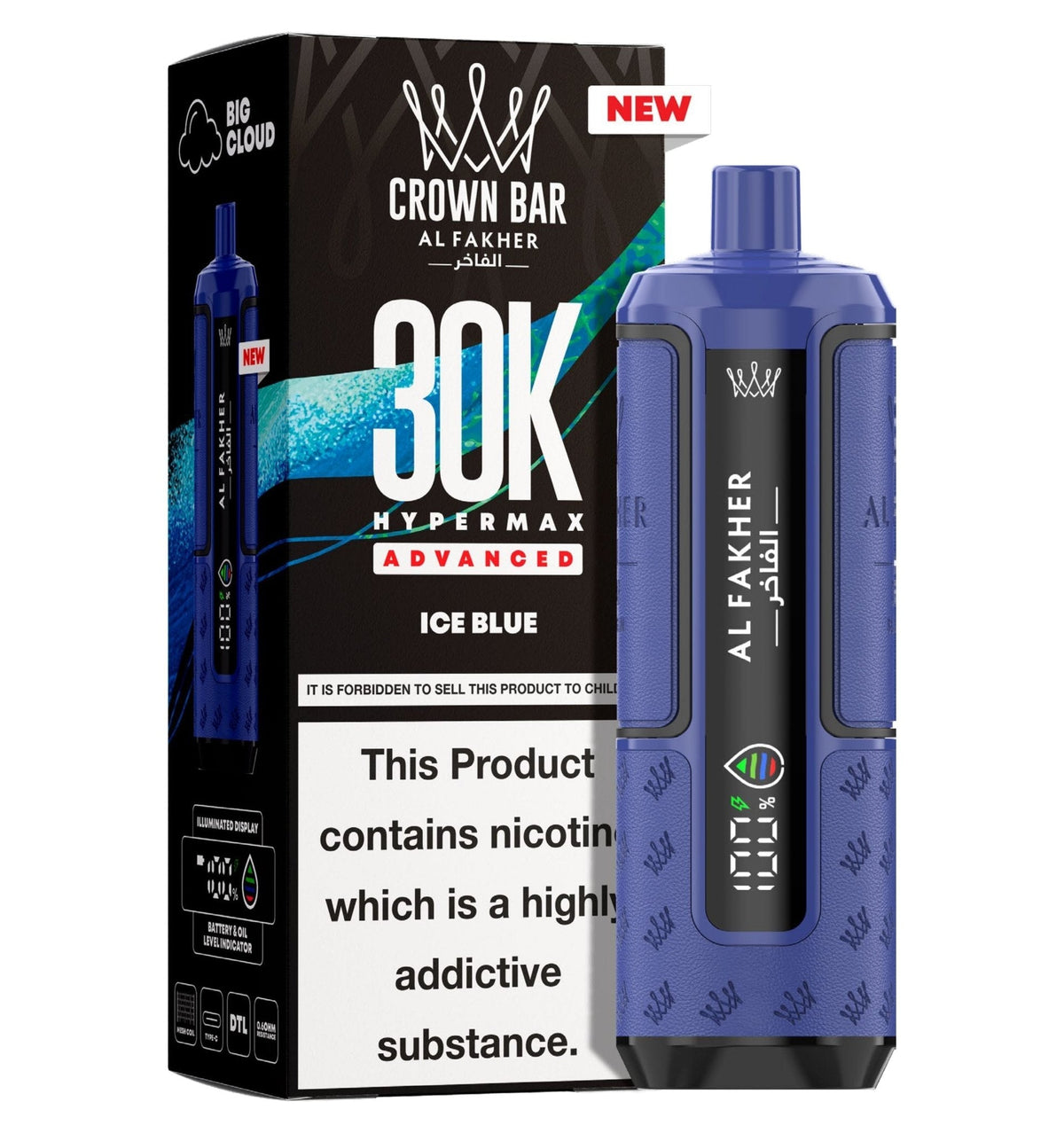 bulk wholesale Al Fakher 30k Hypermax Vape Kit Pack of 5 - Ice Blue