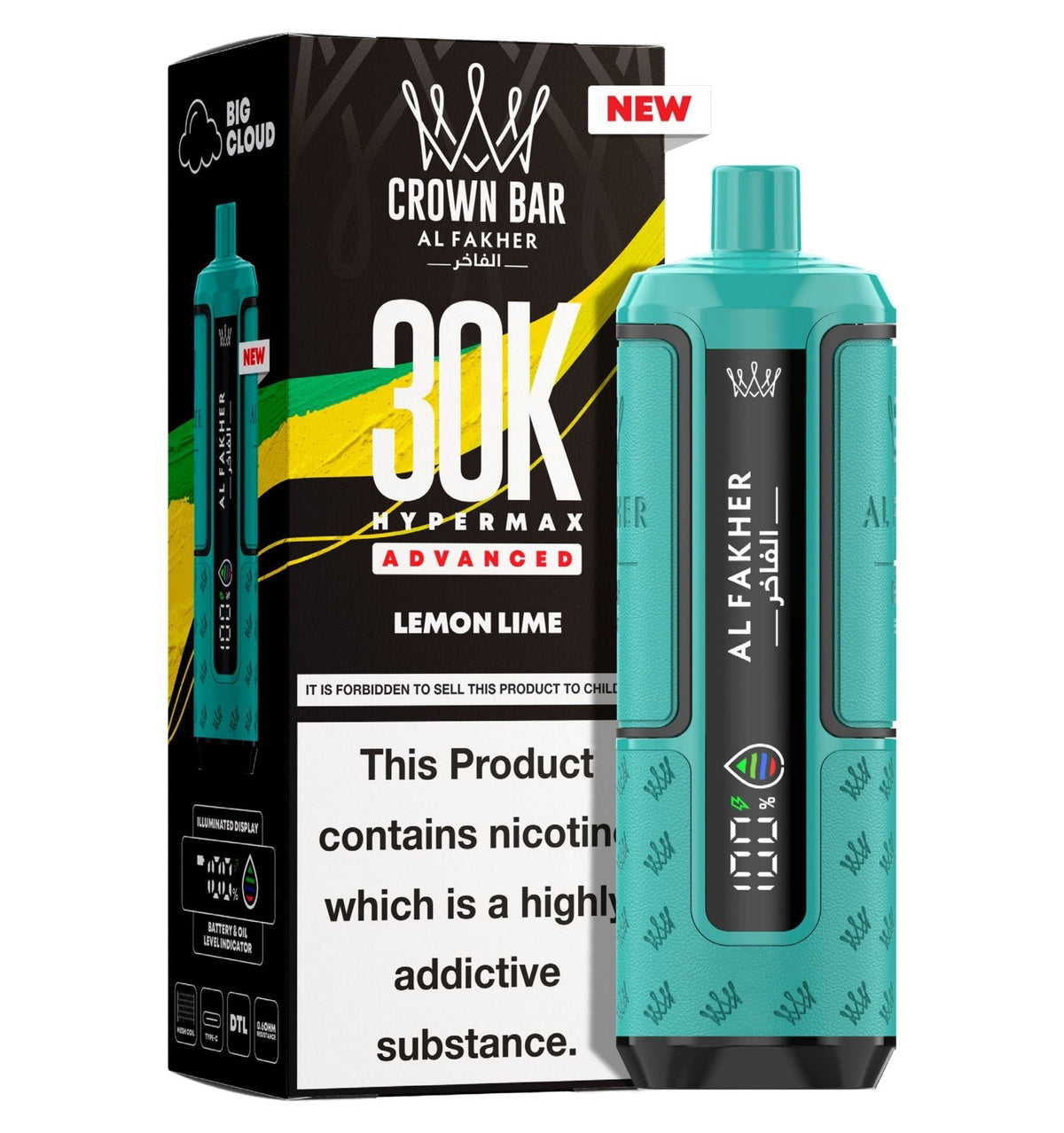 bulk wholesale Al Fakher 30k Hypermax Vape Kit Pack of 5 - Lemon Lime