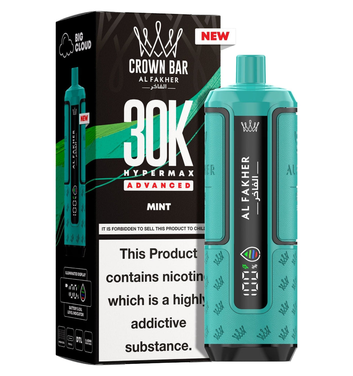 bulk wholesale Al Fakher 30k Hypermax Vape Kit Pack of 5 - Mint