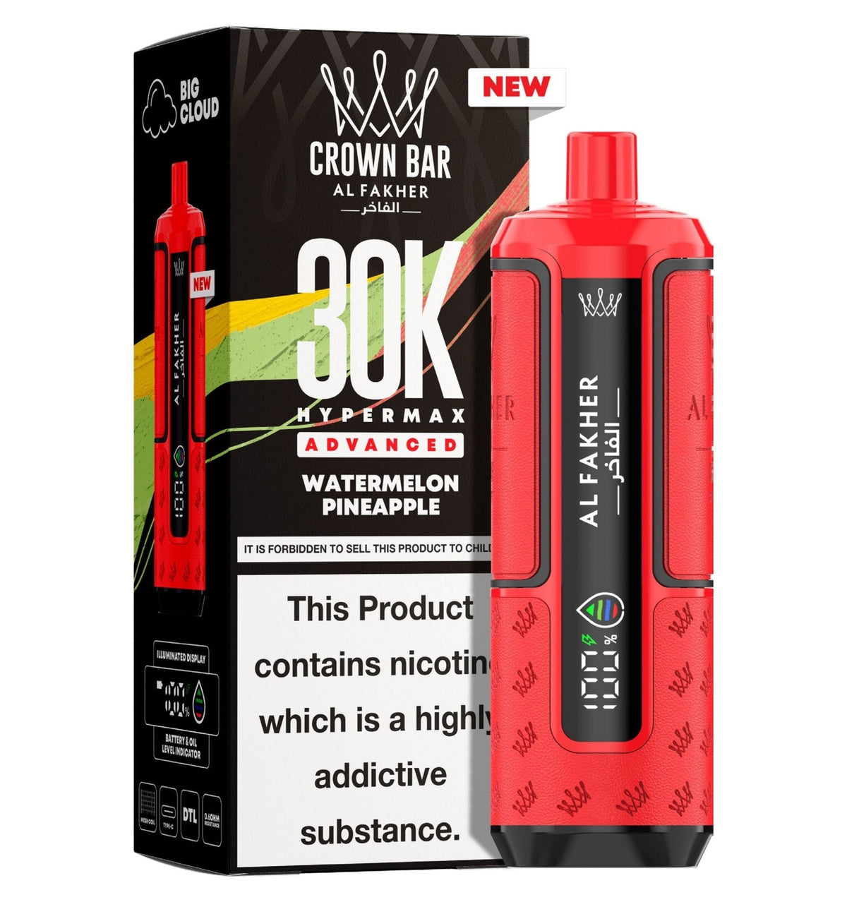 bulk wholesale Al Fakher 30k Hypermax Vape Kit Pack of 5 - Watermelon Pineapple