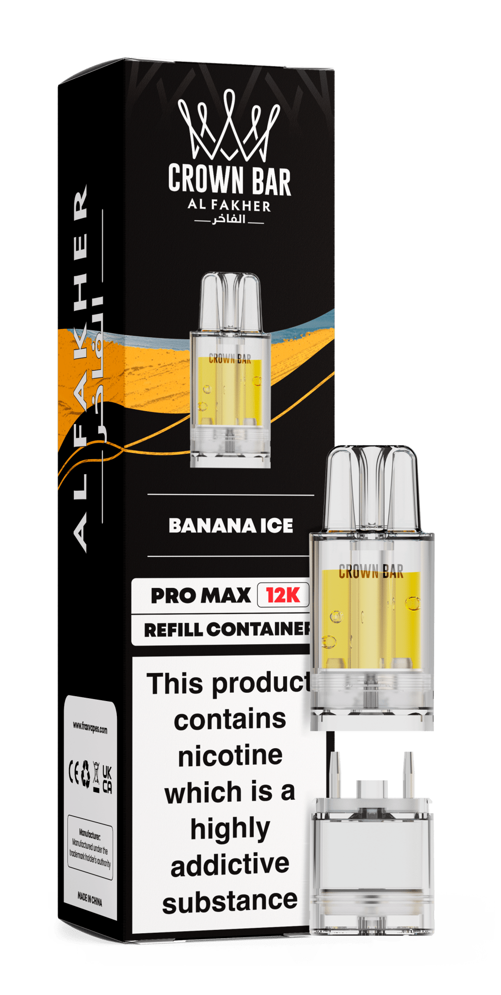 bulk wholesale Al Fakher Pro Max 12k Replacement Pods Box of 5 - Banana Ice