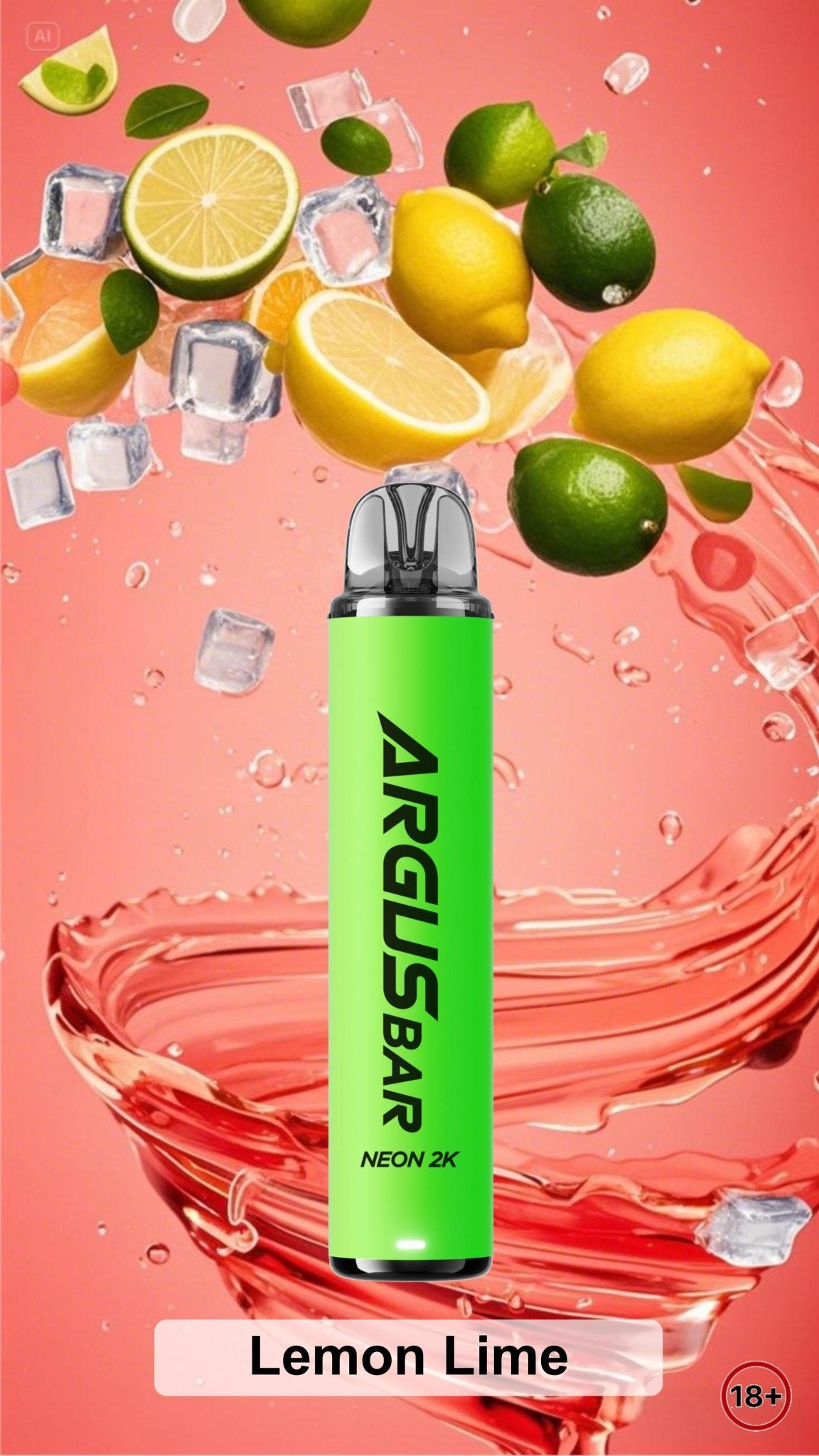 bulk wholesale Argus Bar Neon 2000 Prefilled Pod Kit Box of 10 - Lemon Lime