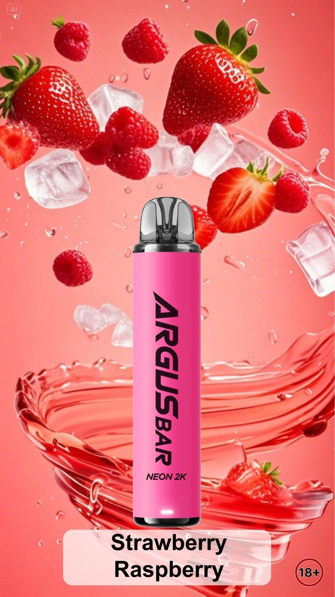 bulk wholesale Argus Bar Neon 2000 Prefilled Pod Kit Box of 10 - Strawberry Raspberry