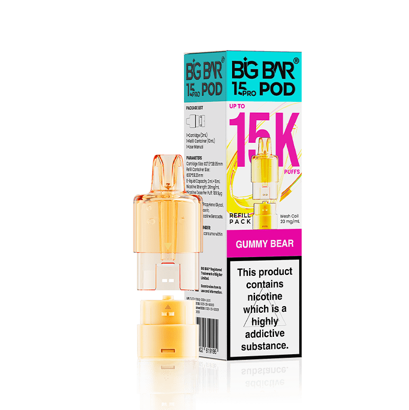bulk wholesale Big Bar 15000 Pro Prefilled Refill Pods Pack of 5 - Gummy Bear