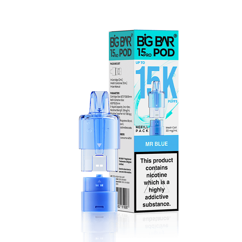 bulk wholesale Big Bar 15000 Pro Prefilled Refill Pods Pack of 5 - Mr Blue
