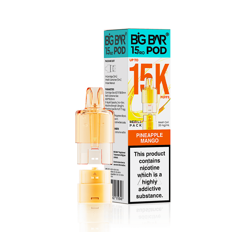 bulk wholesale Big Bar 15000 Pro Prefilled Refill Pods Pack of 5 - Pineapple Mango