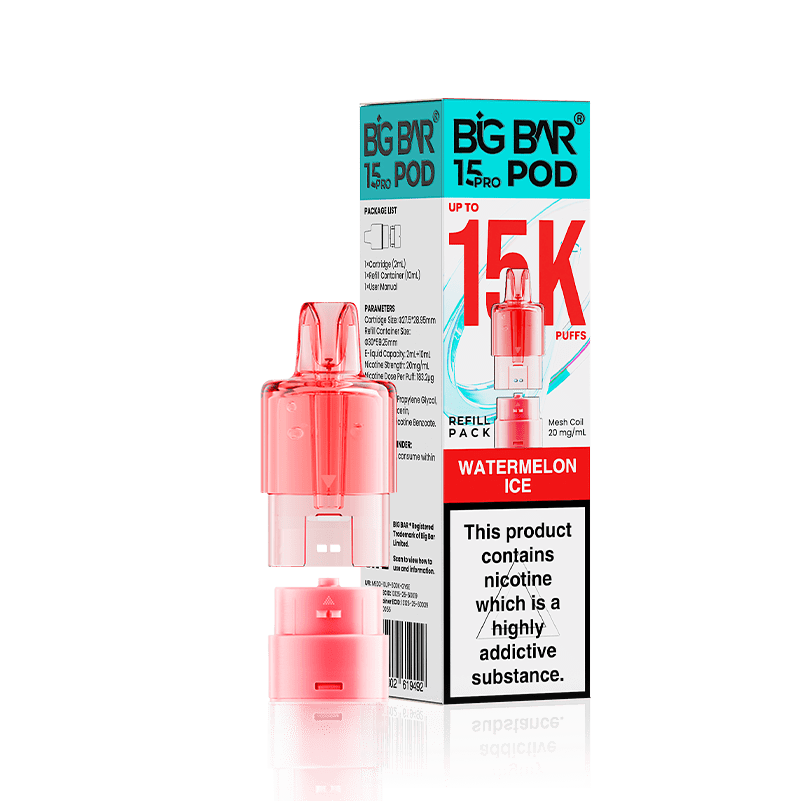 bulk wholesale Big Bar 15000 Pro Prefilled Refill Pods Pack of 5 - Watermelon Ice