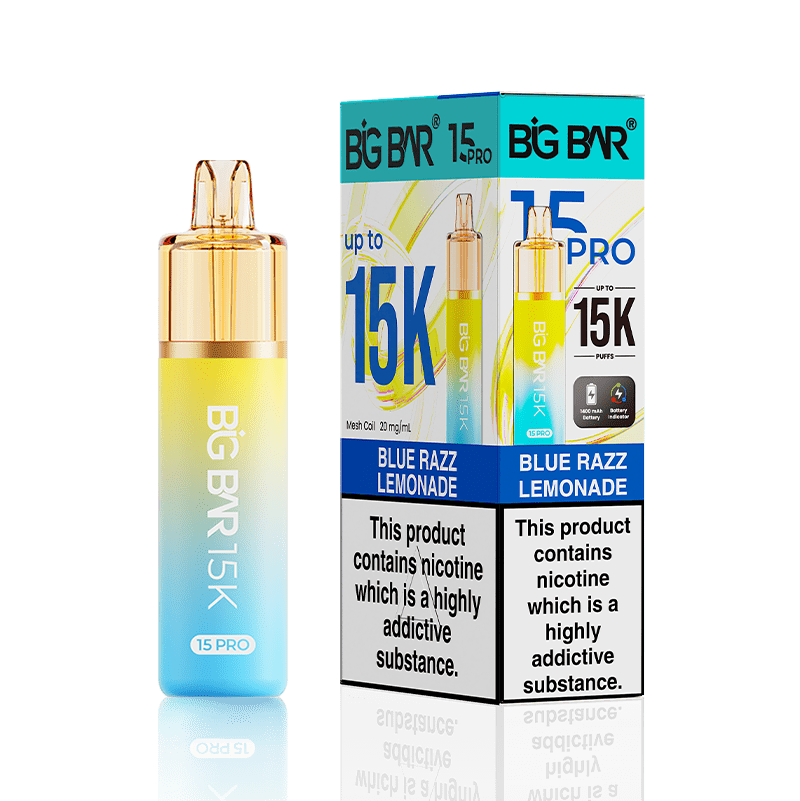 bulk wholesale Big Bar 15000 Pro Vape Kit Box of 5 - Blue Razz Lemonade