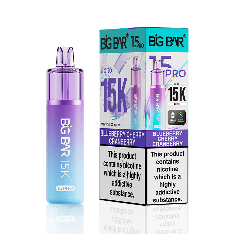 bulk wholesale Big Bar 15000 Pro Vape Kit Box of 5 - Blueberry Cherry Cranberry
