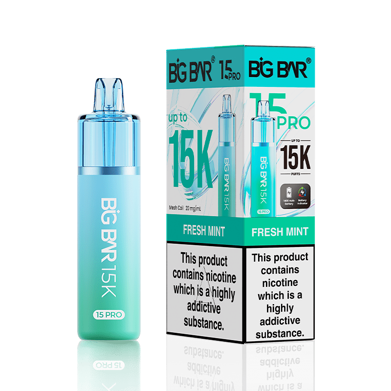 bulk wholesale Big Bar 15000 Pro Vape Kit Box of 5 - Fresh Mint