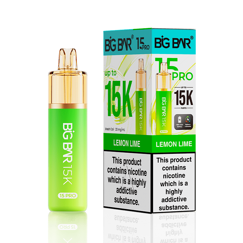 bulk wholesale Big Bar 15000 Pro Vape Kit Box of 5 - Lemon Lime