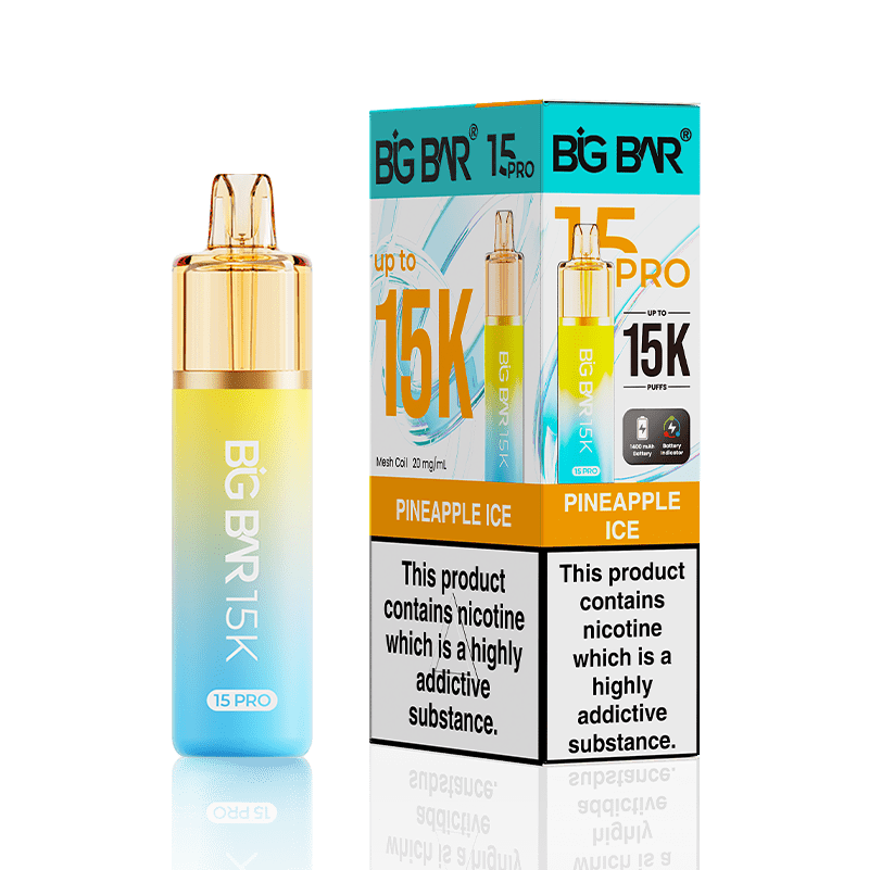 bulk wholesale Big Bar 15000 Pro Vape Kit Box of 5 - Pineapple Ice