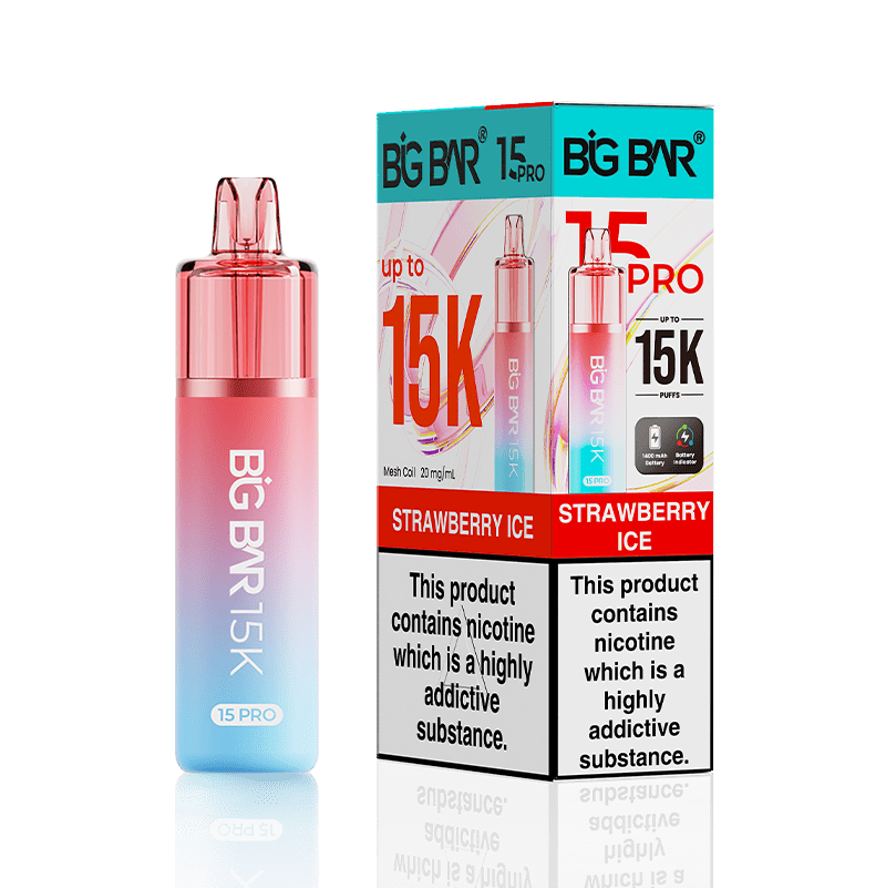 bulk wholesale Big Bar 15000 Pro Vape Kit Box of 5 - Strawberry Ice