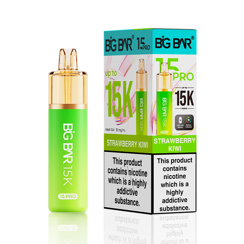 bulk wholesale Big Bar 15000 Pro Vape Kit Box of 5 - Strawberry Kiwi