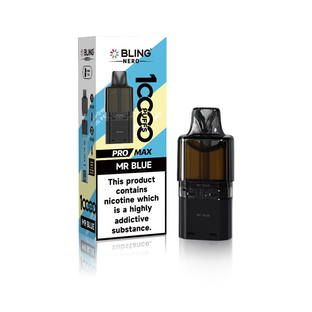 bulk wholesale Crystal Bling Nero 10k Prefilled Pods Box of 5 - Mr Blue