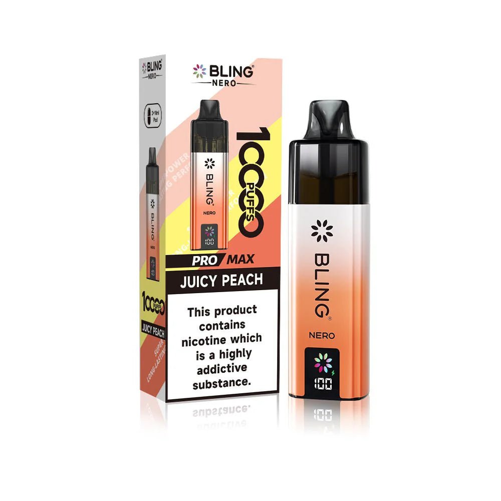 bulk wholesale Crystal Bling Nero 10k Vape Kit Box of 5 - Juicy Peach