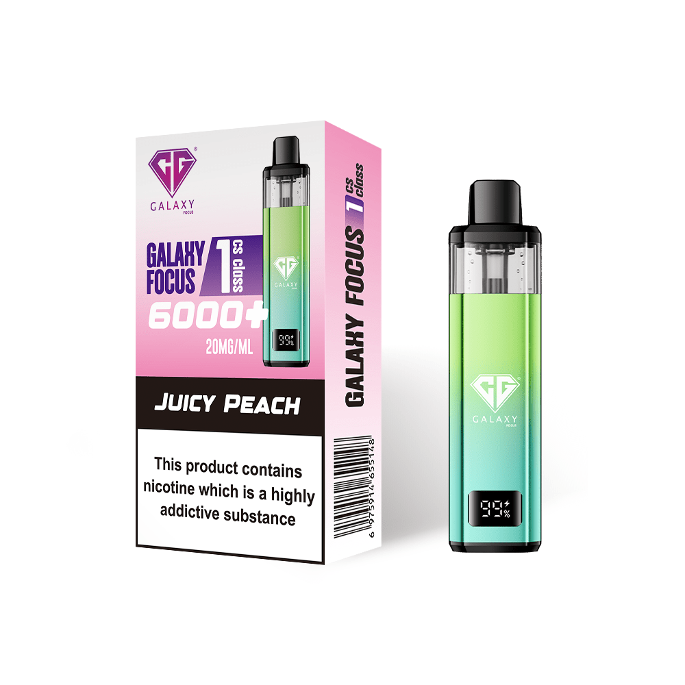 bulk wholesale Crystal Galaxy Focus 6000 Prefilled Pod Vape - Juicy Peach