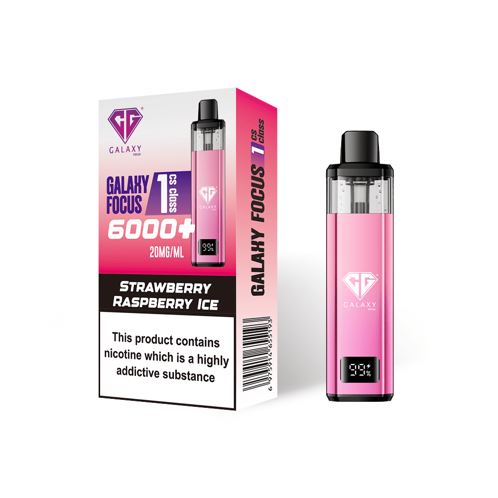 bulk wholesale Crystal Galaxy Focus 6000 Prefilled Pod Vape - Strawberry Raspberry Ice