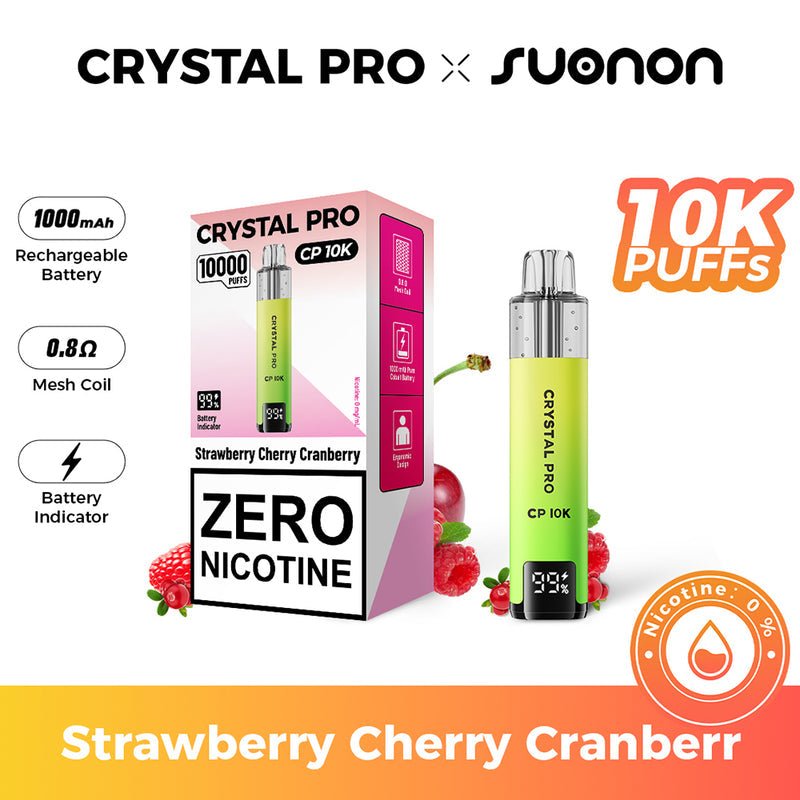 bulk wholesale Crystal Pro CP10K Prefilled Pod Vape 0MG Box of 5 - Strawberry Cherry Cranberry