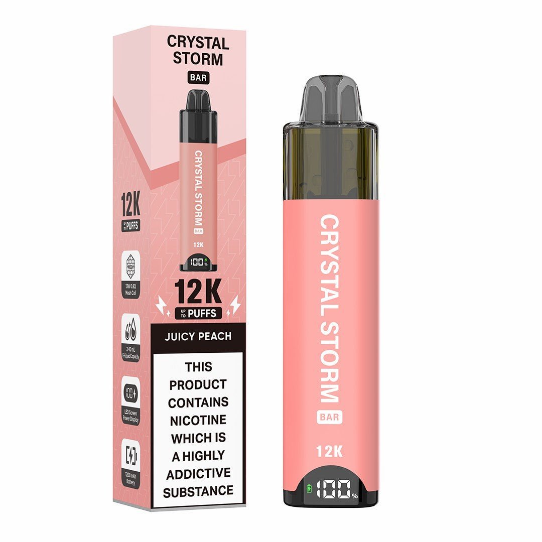 bulk wholesale Crystal Storm Bar 12k Vape Kit Box of 5 - Juicy Peach