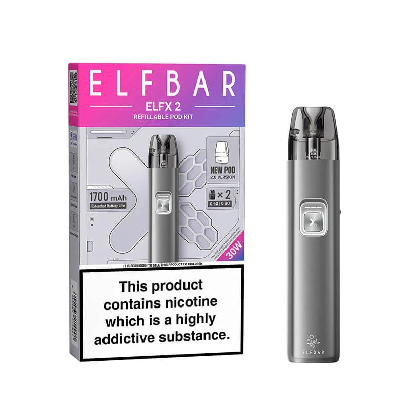 bulk wholesale Elf Bar ELFX 2 Vape Pod Kit - Space Grey