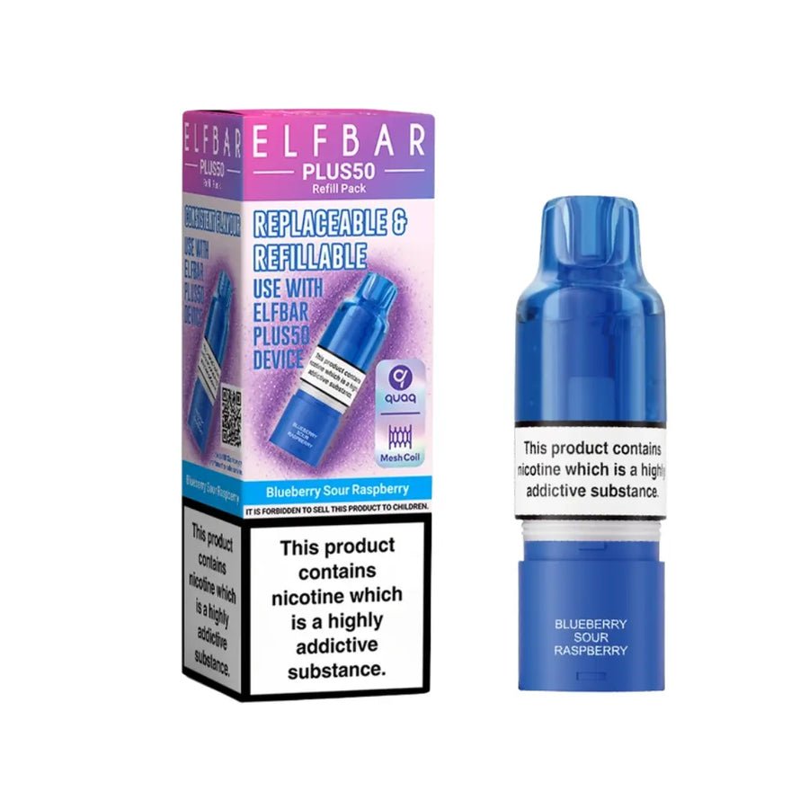 bulk wholesale Elf Bar Plus 50 Refill Pods - Blueberry Sour Raspberry
