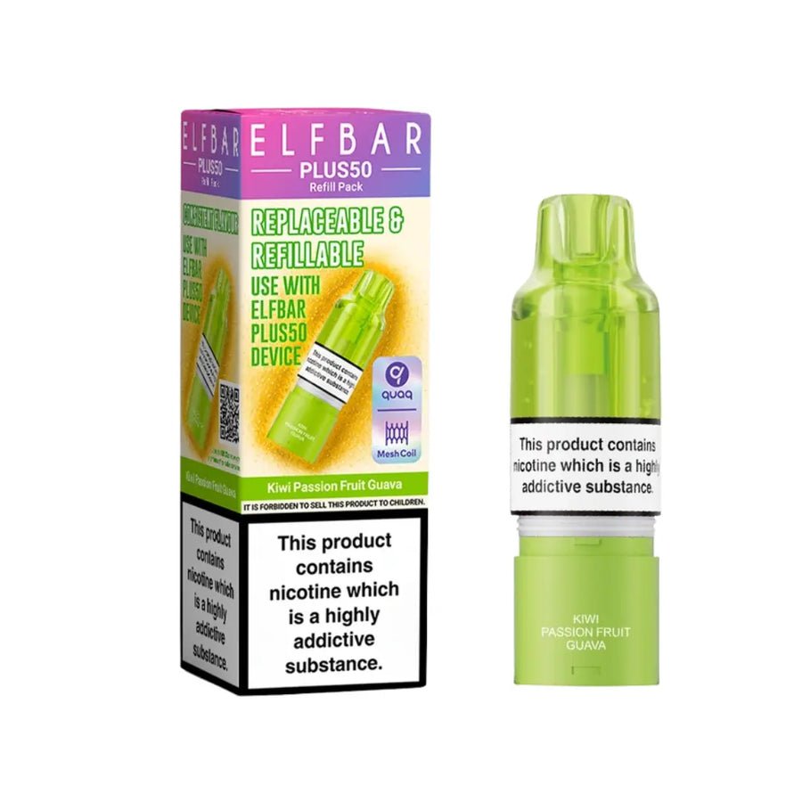 bulk wholesale Elf Bar Plus 50 Refill Pods - Kiwi Passionfruit Guava