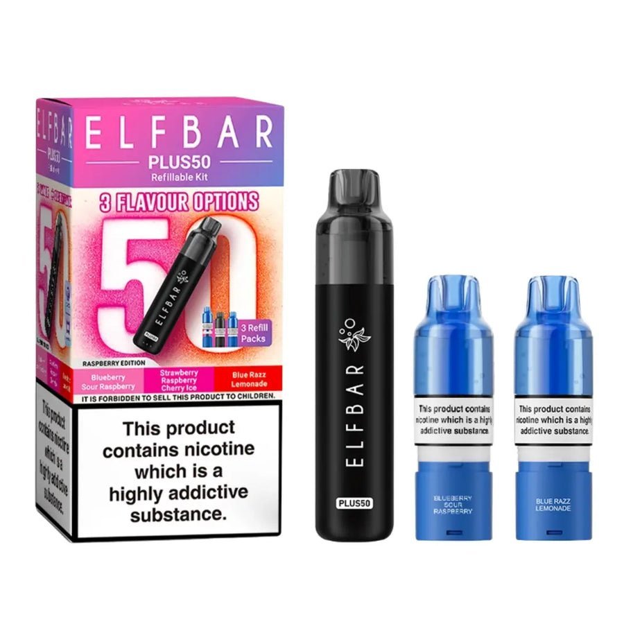 bulk wholesale Elf Bar Plus 50 Vape Kit - Raspberry Edition